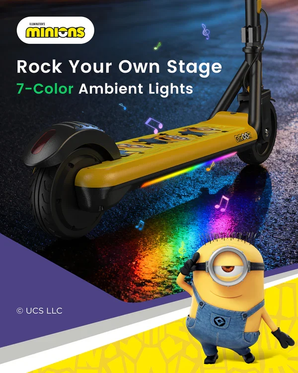 Gyroor H30 Max Minions Edition Kids Electric Scooter 180W with Adjustable Height and Speed