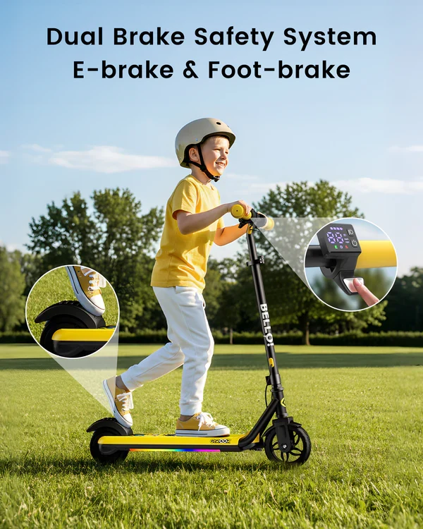 Gyroor H30 Max Minions Edition Kids Electric Scooter 180W with Adjustable Height and Speed