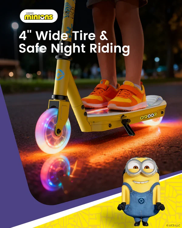 Gyroor KS2 Minions Edition Kids Electric Scooter with Adjustable Height and Adjustable Handlebar