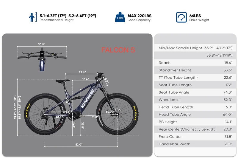 Cyke Cross Series Falcon S Full Suspension Electric Bike