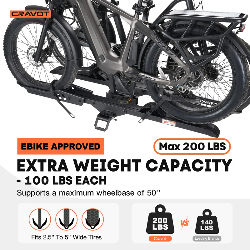 CRAVOT CyberRack E2 PLUS Hitch Bike Rack with Loading Ramp