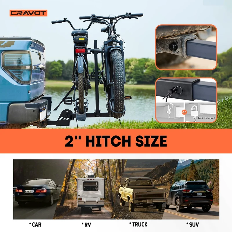 CRAVOT CyberRack E2 Hitch 2 Electric Bike Rack with Loading Ramp