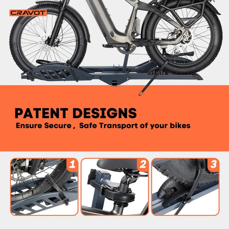 CRAVOT CyberRack E2 Hitch 2 Electric Bike Rack with Loading Ramp