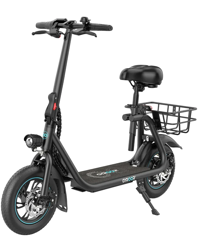 Gyroor C1 Electric Scooter With Seat & Carry Basket