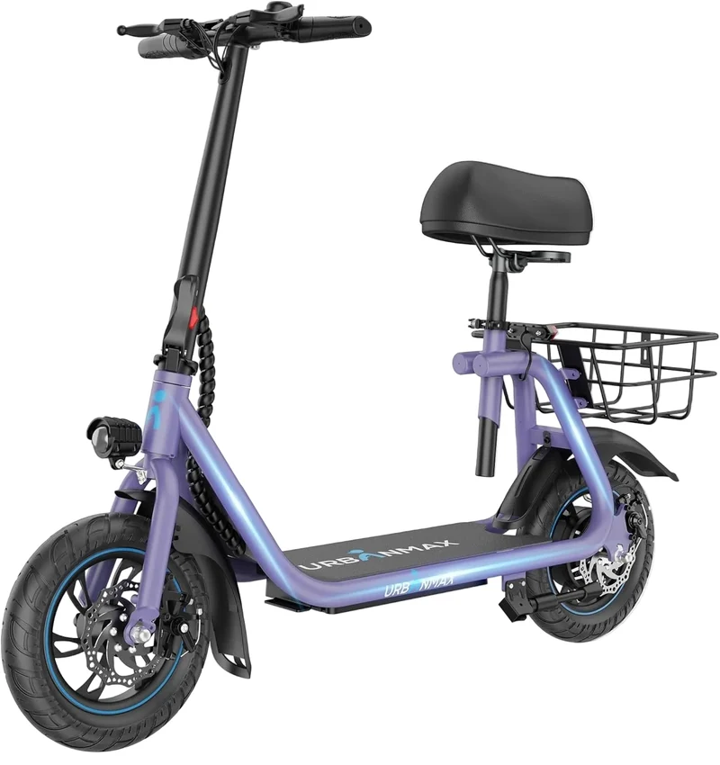 Gyroor C1 Electric Scooter With Seat & Carry Basket