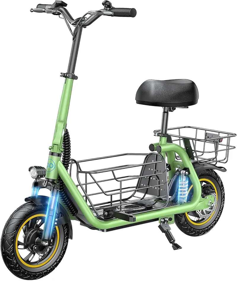 Gyroor C1 Pro Foldable Electric Scooter For Adults With Seat and Basket