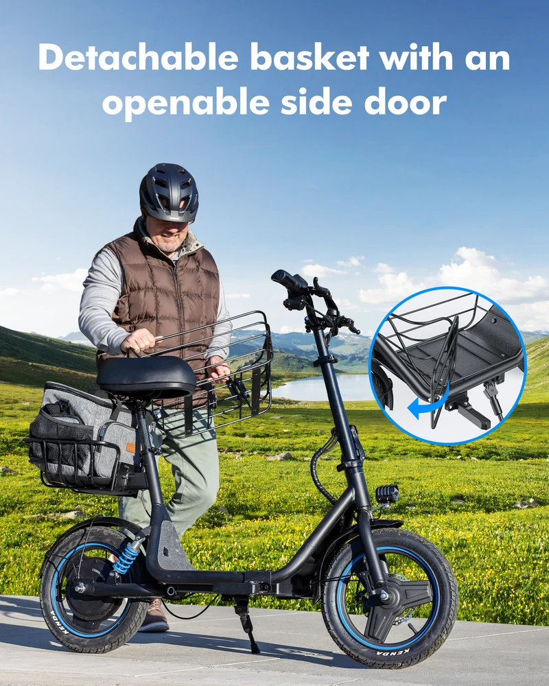 Gyroor C1 Plus 1000W Electric Scooter with Dual Baskets