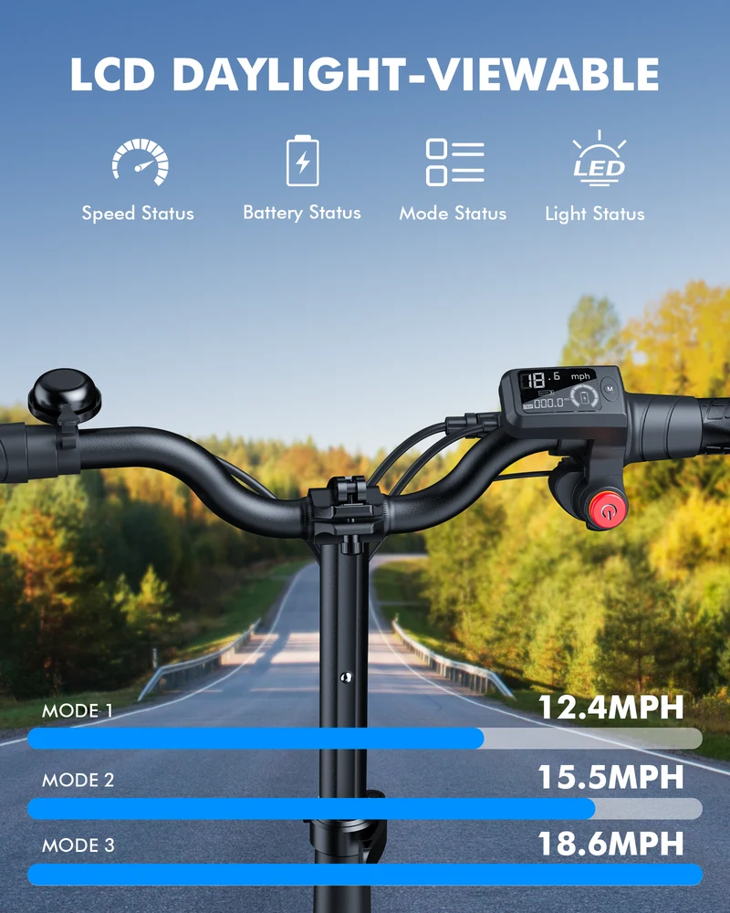 Gyroor C1 Plus 1000W Electric Scooter with Dual Baskets