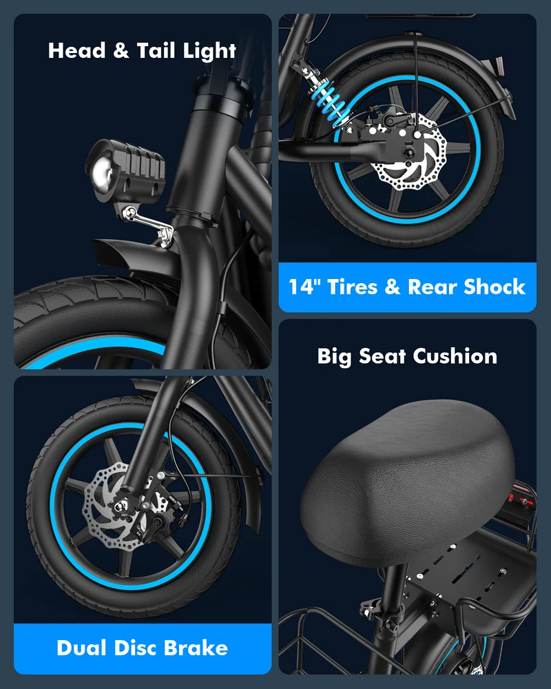 Gyroor C1 Plus 1000W Electric Scooter with Dual Baskets