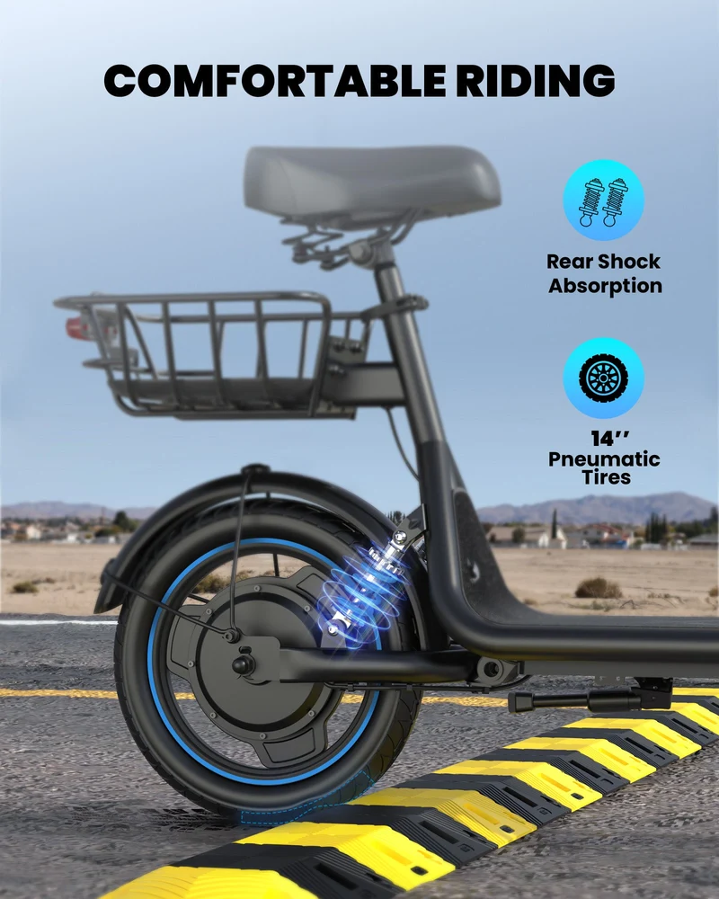 Gyroor C1 Plus 1000W Electric Scooter with Dual Baskets