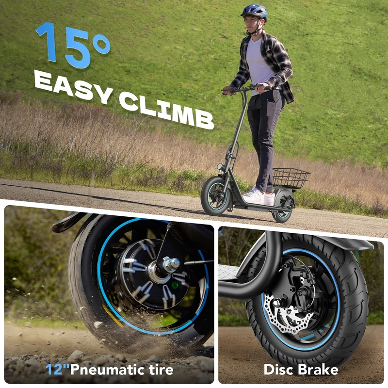 Gyroor X2 Electric Scooter 800W with 12" Tires No Seat