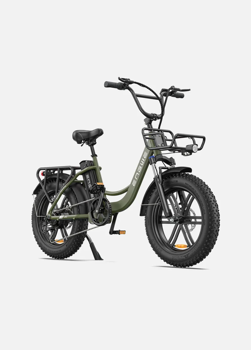 Engwe L20 140KM Range Step-thru Electric Fat Bicycle with Front Suspension