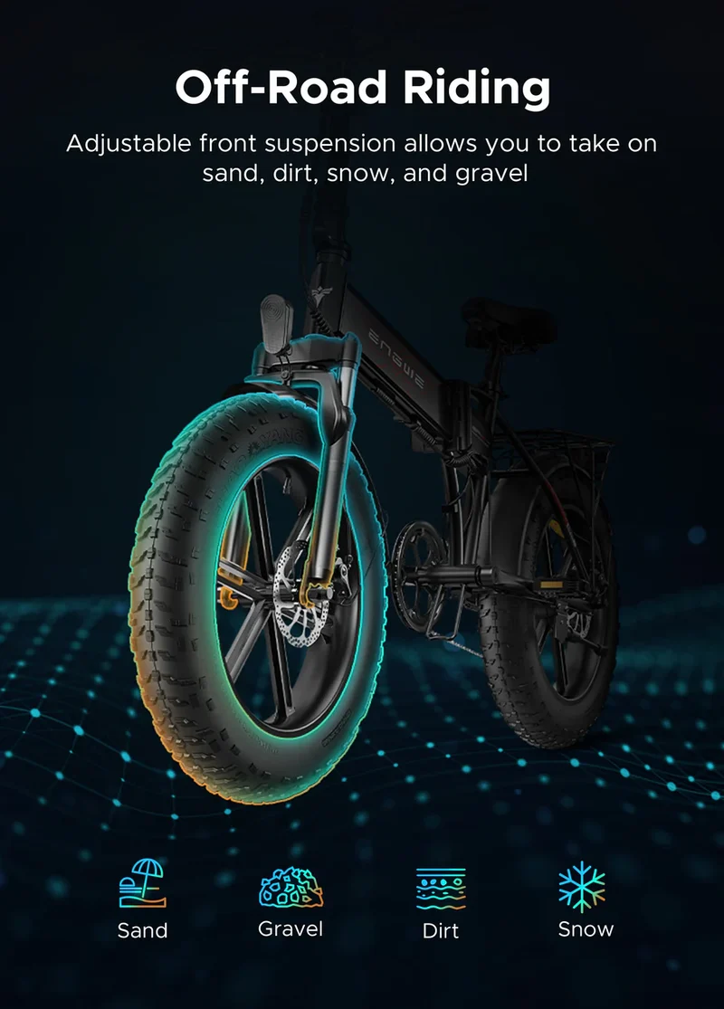 Engwe EP-2 Pro 120 km Range Max Speed 25 km/h Front Suspension Foldable E-Bike