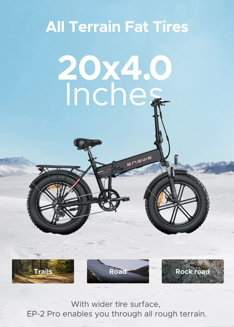 Engwe EP-2 Pro 120 km Range Max Speed 25 km/h Front Suspension Foldable E-Bike