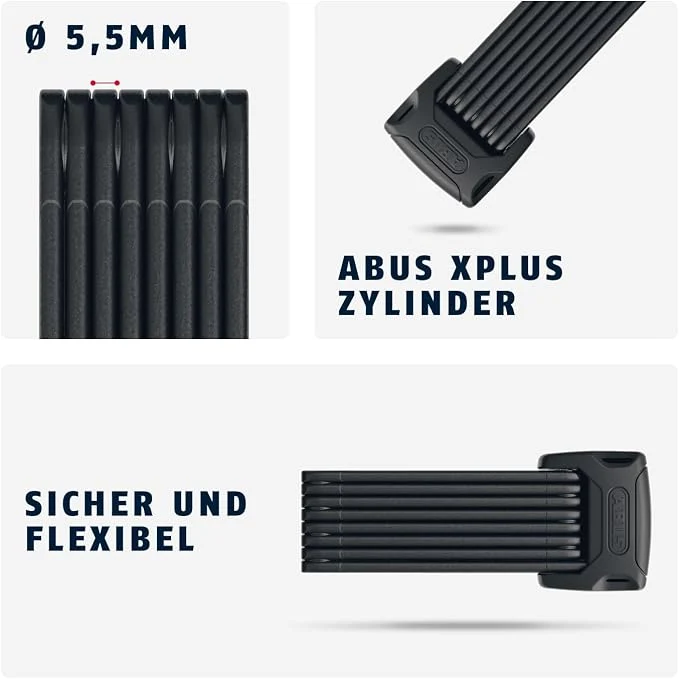 LUCCHETTO ABUS BORDO 6000K/120 BK SH NERO