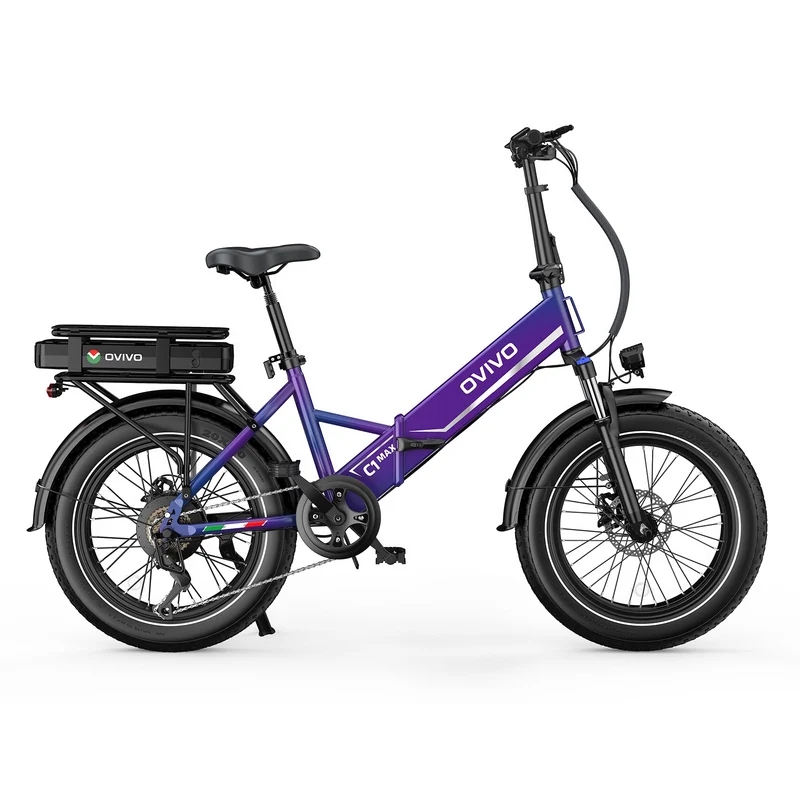 OVIVO C1 MAX | Bicicletta Elettrica Pieghevole | Versatile | Motore BAFANG 250W | 48V 13Ah+10.4Ah | Freni Idraulici | 25km/h | Autonomia 100-140Km | GARANZIA ITALIANA