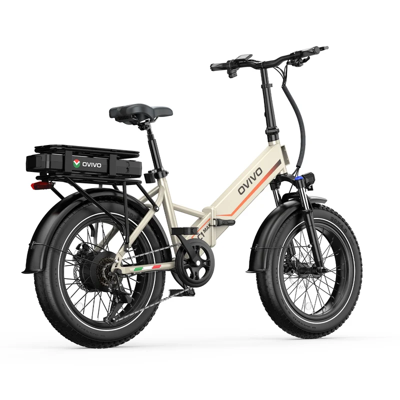 OVIVO C1 MAX | Bicicletta Elettrica Pieghevole | Versatile | Motore BAFANG 250W | 48V 13Ah+10.4Ah | Freni Idraulici | 25km/h | Autonomia 100-140Km | GARANZIA ITALIANA