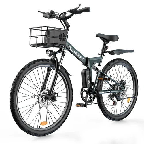 isinwheel M40 Folding Electric Bike with Basket