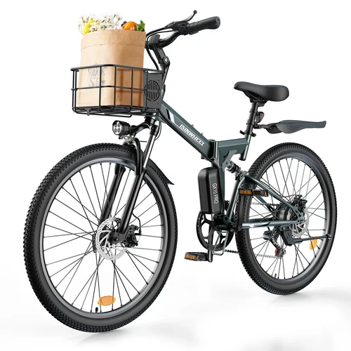 isinwheel M40 Folding Electric Bike with Basket