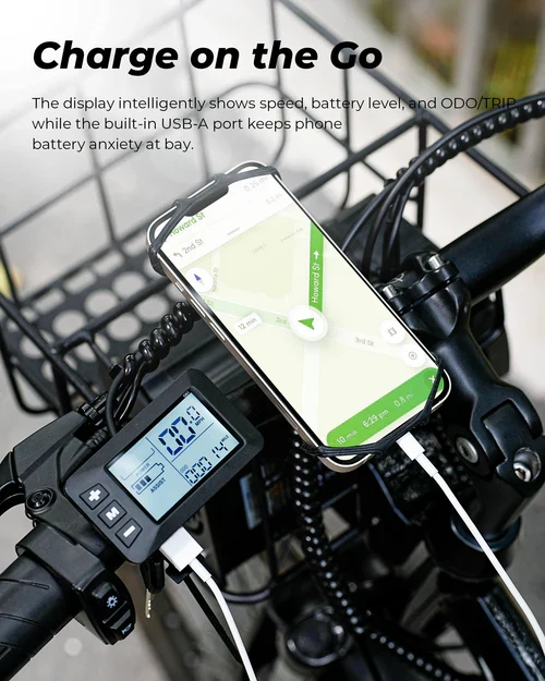 isinwheel M40 Folding Electric Bike with Basket