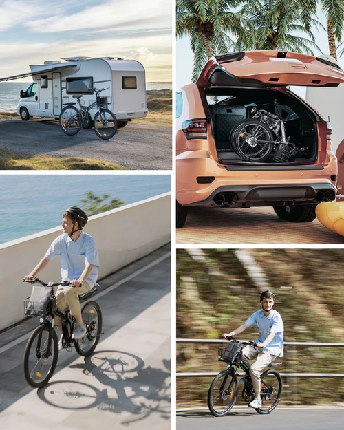 isinwheel M40 Folding Electric Bike with Basket