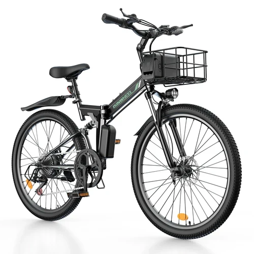 isinwheel M40 Folding Electric Bike with Basket