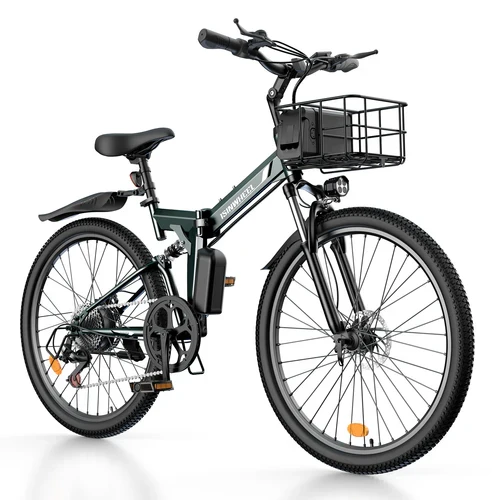 isinwheel M40 Folding Electric Bike with Basket