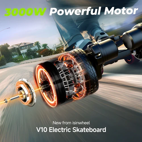 isinwheel V10 Off Road Electric Skateboard with Ambient Light & Remote Control