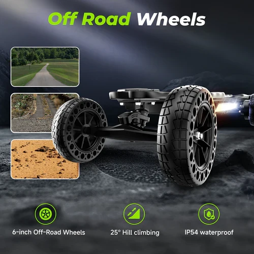isinwheel V10 Off Road Electric Skateboard with Ambient Light & Remote Control