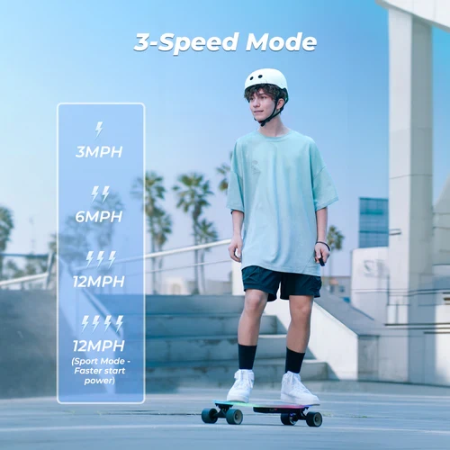 isinwheel V6 Pro Electric Skateboard with Pedal Lights & Remote Control