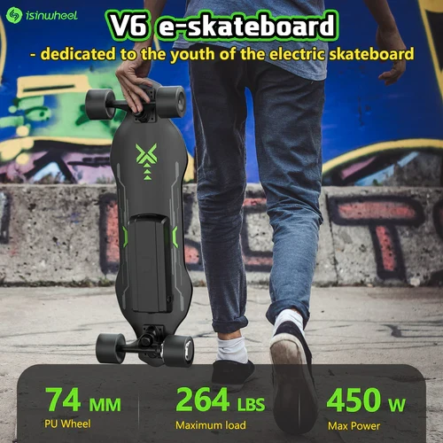 isinwheel V6 Electric Skateboard with Remote Control