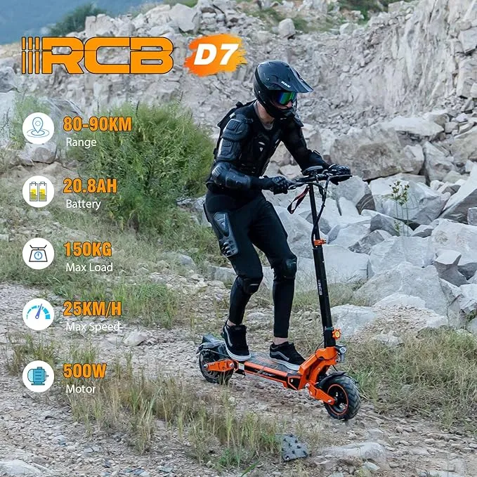 RCB D7 20.8AH | RCB D7 PRO 27AH Autonomia 80-110KM | Indicatori Di Direzione | Pneumatici Antideflagranti 10"| Doppio Freno | Doppio Ammortizzatore | APP