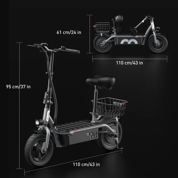 iScooter F2 Electric Scooter with Seat 10" Pneumatic Tire