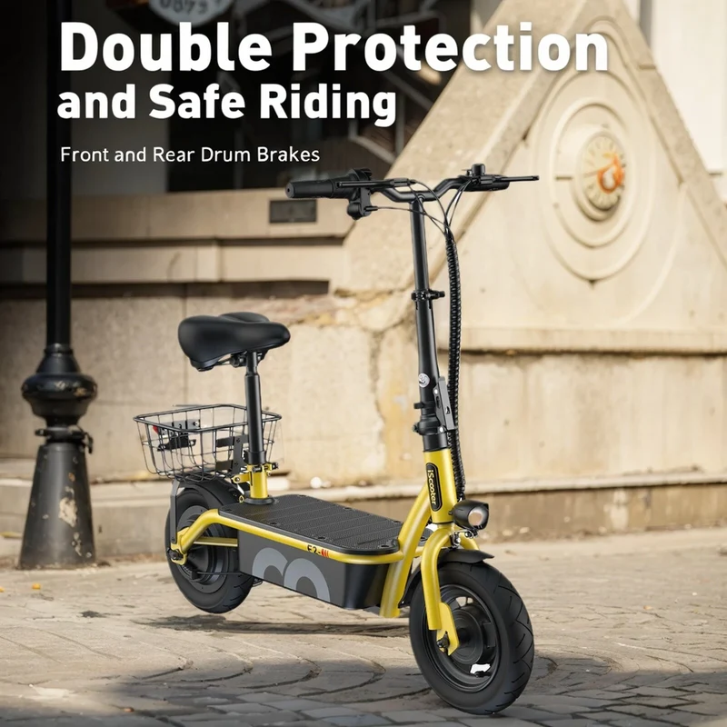 iScooter F2 Electric Scooter with Seat 10" Pneumatic Tire