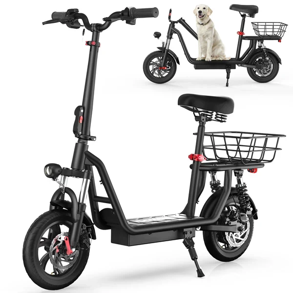 iScooter i12 500W Electric Scooter With Seat & Carry Basket