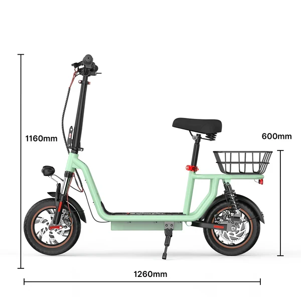 iScooter i12 500W Electric Scooter With Seat & Carry Basket