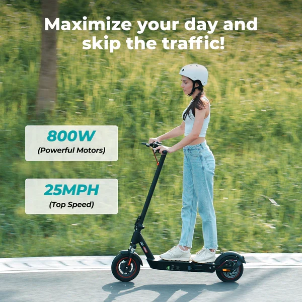 iScooter i10Plus 800W Motor E Scooter Foldable with 10" Pneumatic Tires