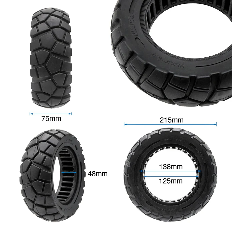 PNEUMATICO pieno gomma solida ruota 9x3-5,5 [Amitor] per KuKirin G2 pro (VESIONE 2024) e altri monopattini elettrici
