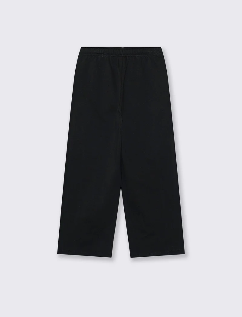 Jogger garzato da bambina gamba ampia - Nero