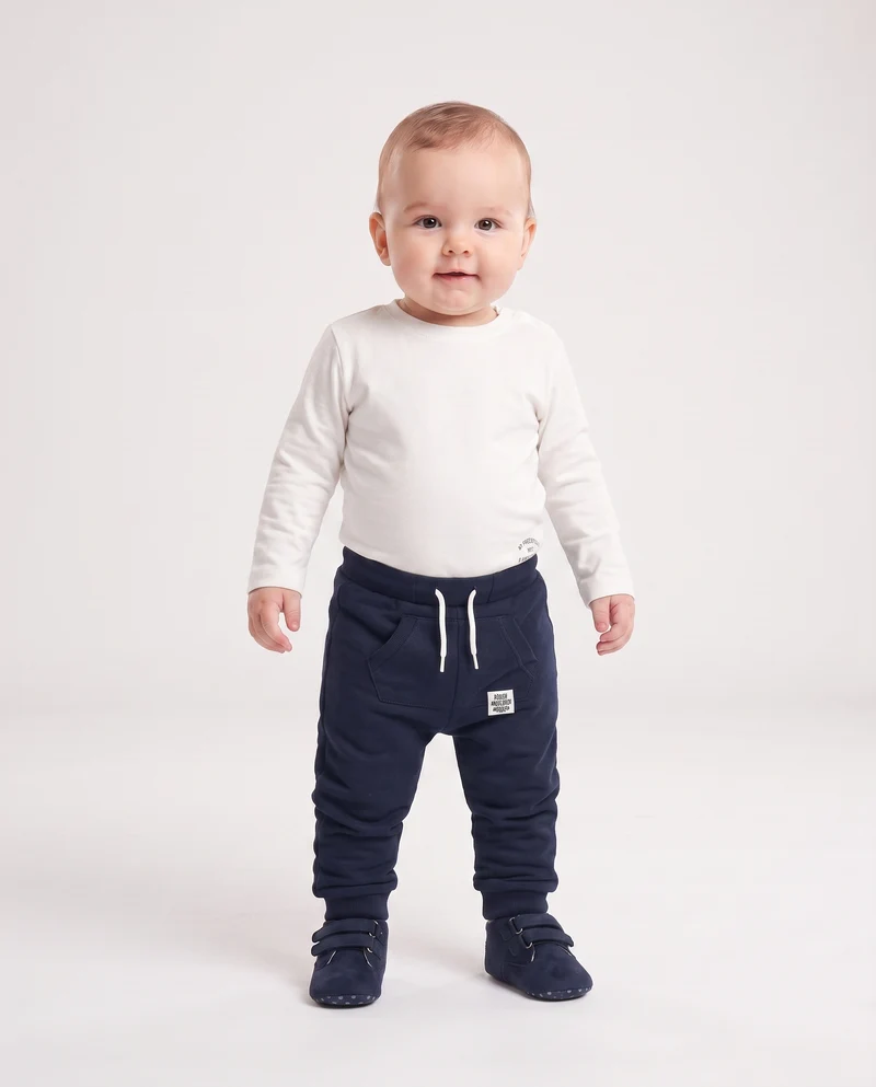 Pantalone jogger con tasca kangaroo - Blu