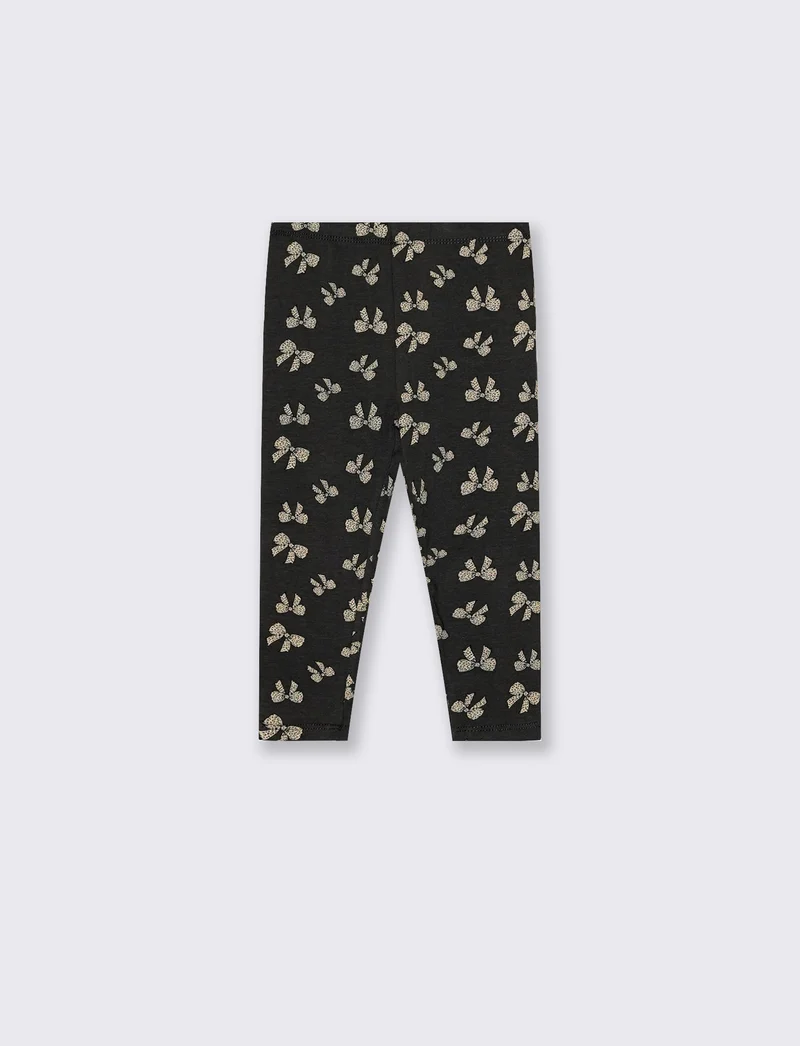 Leggings in jersey con stampa all over - Grigio piombo
