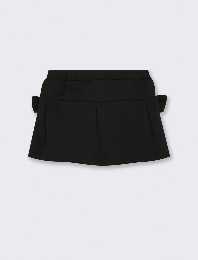 Gonna elegante con fiocchi e applicazioni - Nero