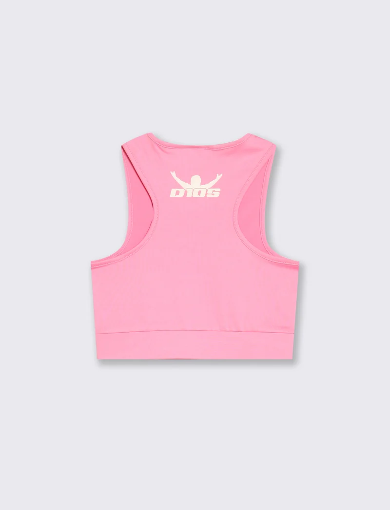 Canotta sporty da bambina con stampa D1OS - Rosa