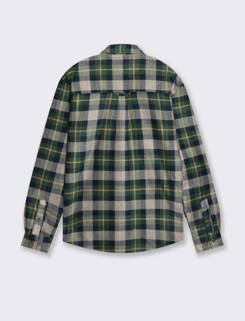 Camicia a quadri in pile bottondown - Verde