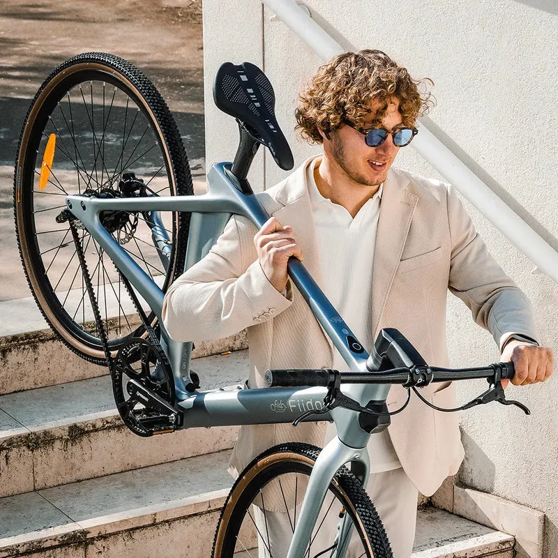 Fiido AIR| Bicicletta elettrica Urbana | Ultraleggero in Fibra di Carbonio | Motore 250W 35Nm | DMEGC 208,8 Wh | Sensore di coppia | Freni idraulici | Autonomia 60 Km| GARANZIA ITALIANA