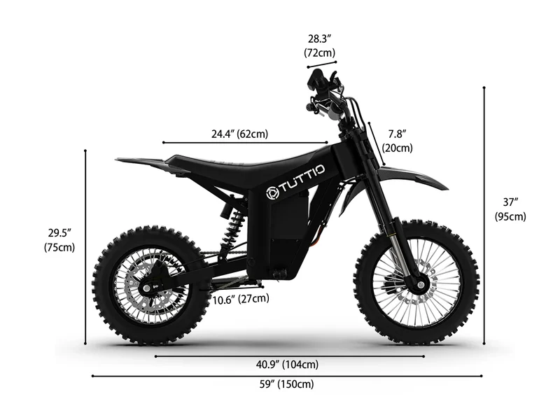 TUTTIO Soleil01 SE 14" Off-Road E-Bike 3000W Motor 48V 12Ah Battery