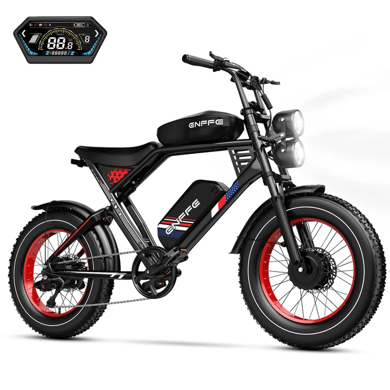 ENFFE EAES-2D Ultra 20" Off Road Electric Bike 3000W Dual Motor 48V 45Ah Dual Battery