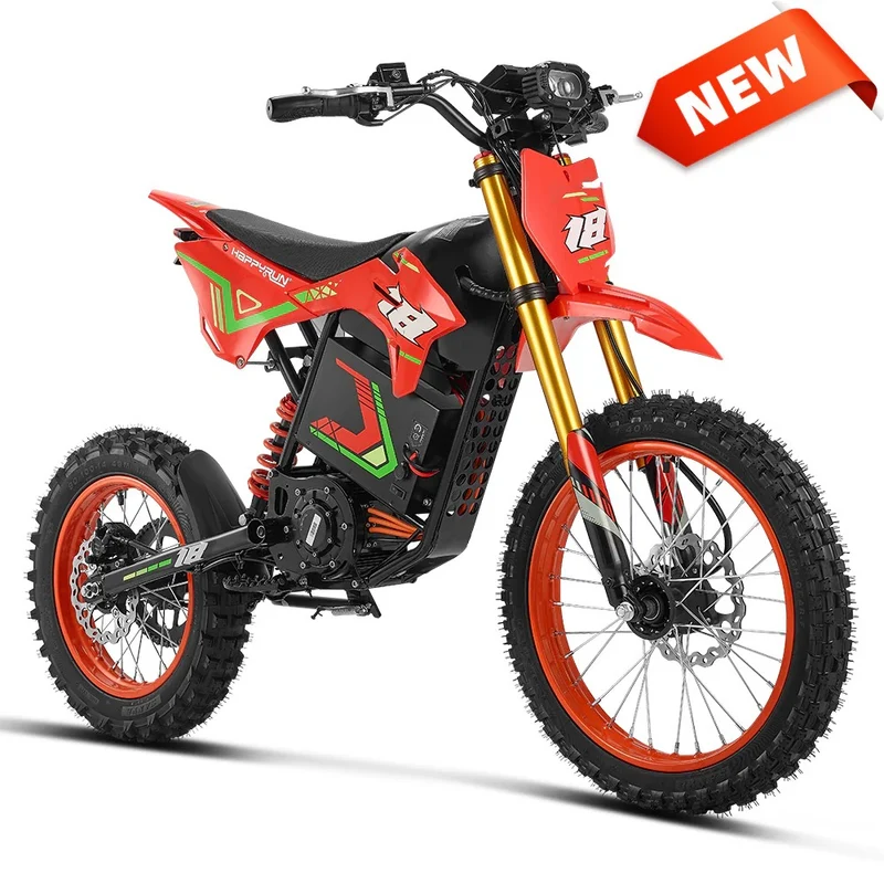 HAPPYRUN F18 17" Off-Road E-Bike 6000W Peak Mid-Drive Motor 60V 30Ah Battery