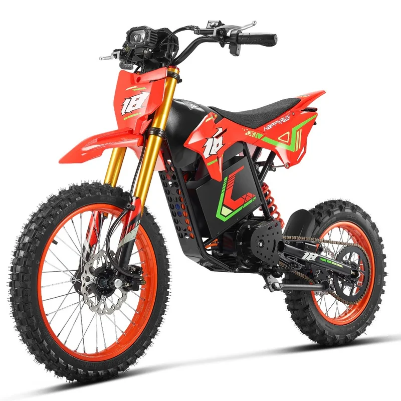 HAPPYRUN F18 17" Off-Road E-Bike 6000W Peak Mid-Drive Motor 60V 30Ah Battery
