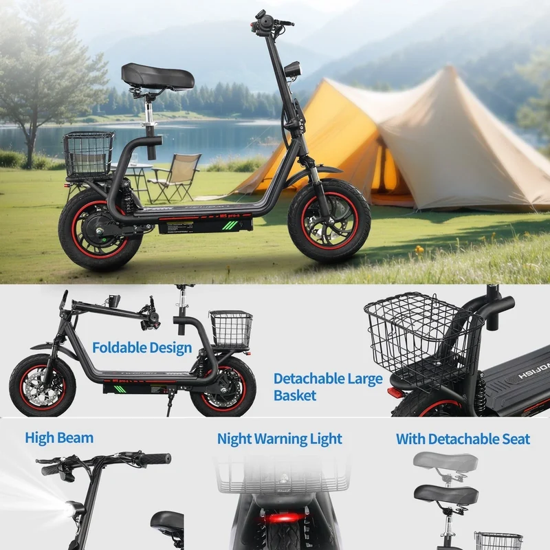 TWOFISH M5 Pro-S 12" Seated E-Scooter 500W Motor 48V 13Ah Battery